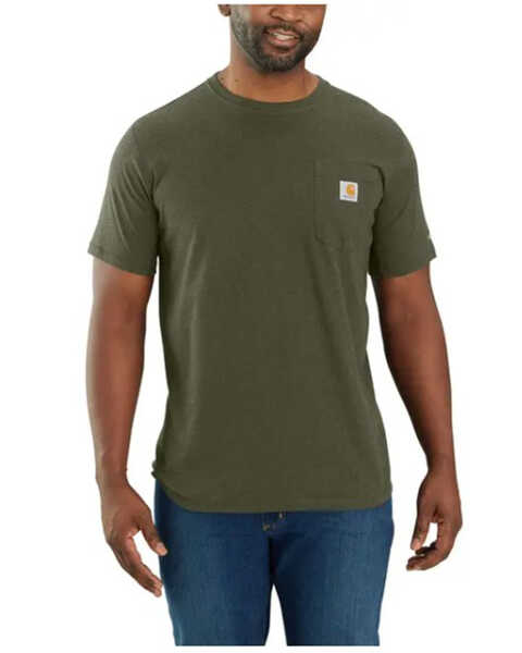 Image #1 - Carhartt Men's Force Relaxed Fit Midweight Short Sleeve Pocket T-Shirt - Big , Green, hi-res