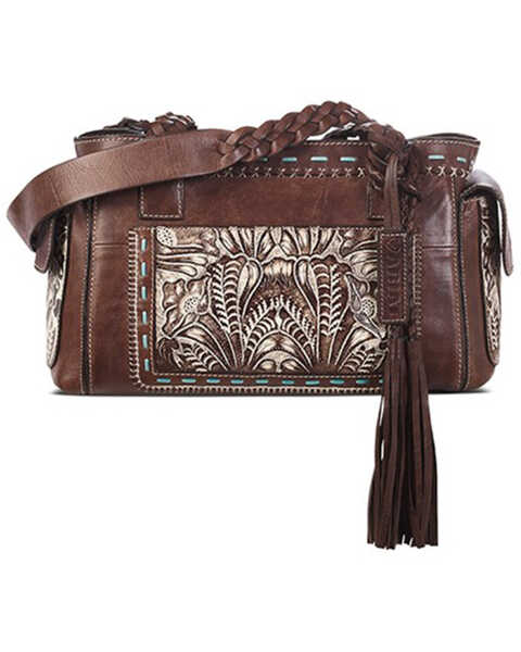 Ariat Women's Rori Concealed Carry Satchel Handbag, Brown, hi-res