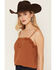 Image #3 - Idyllwind Women's Sage Satin Lace Cami, Caramel, hi-res