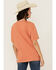Image #4 - Blue B Women's Embroidered Smiley Rodeo Short Sleeve Graphic Tee, Orange, hi-res