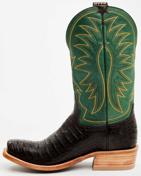 Image #3 - Hyer Men's Spearville Exotic Caiman Western Boots - Square Toe , Black, hi-res
