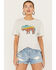 Image #1 - Kerusso Women's Bison Short Sleeve Graphic Tee, Oatmeal, hi-res