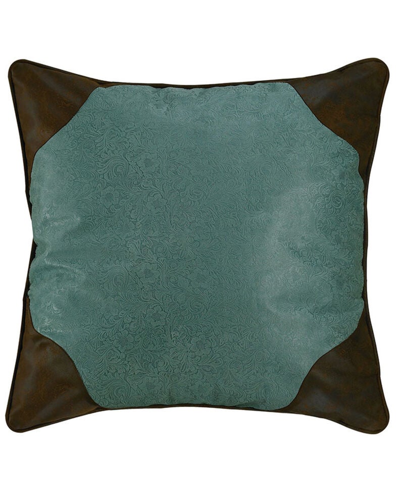 HiEnd Accents Tooled Turquoise Faux Leather Euro Sham Sheplers