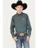 Ariat Boys' Broderick Medallion Print Long Sleeve Button-Down Shirt, Chocolate, hi-res