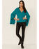 Image #4 - Wrangler Women's Teal Surplice Knit Bell Sleeve Top, Teal, hi-res