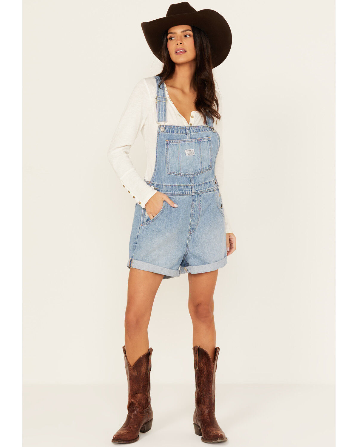 Image #2 - Levi's Women's Light Wash Vintage Shortalls, Light Wash, hi-res