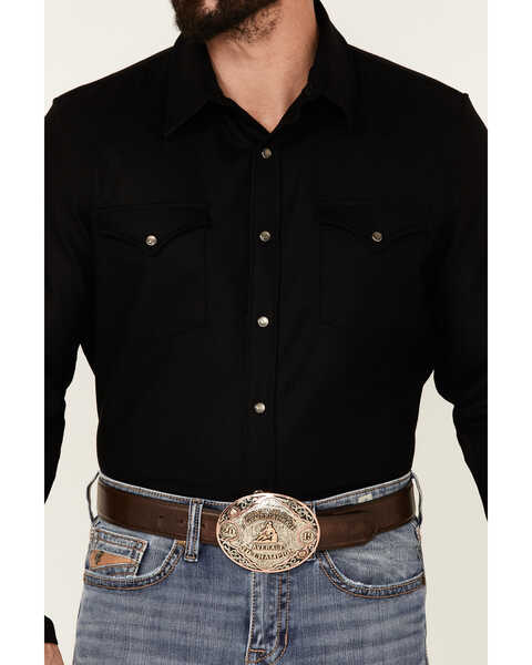 Image #3 - Pendleton Men's Solid Black Canyon Long Sleeve Snap Western Flannel Shirt - Tall , , hi-res