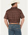 Image #4 - RANK 45&reg; Men's Cash Geo Print Short Sleeve Button-Down Stretch Western Shirt, Brown, hi-res