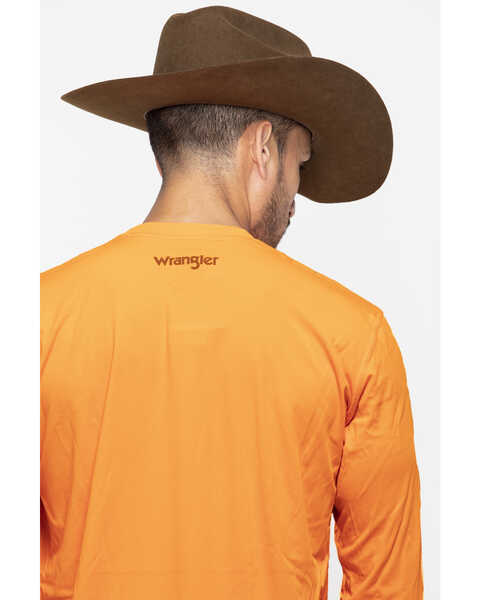 Image #2 - Wrangler Men's Riggs Crew Performance Long Sleeve Work T-Shirt, Bright Orange, hi-res