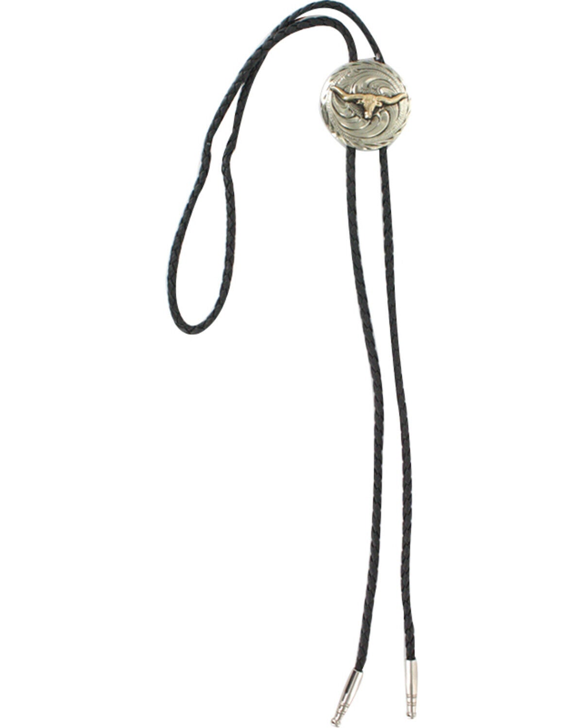 Cody James Men's Steer Head Bolo Tie, Silver, hi-res