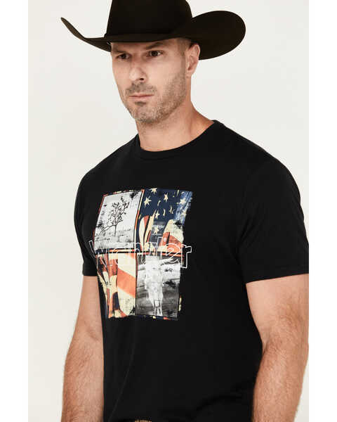 Image #2 - Wrangler Men's Americana Flag Short Sleeve Graphic T-Shirt, Black, hi-res