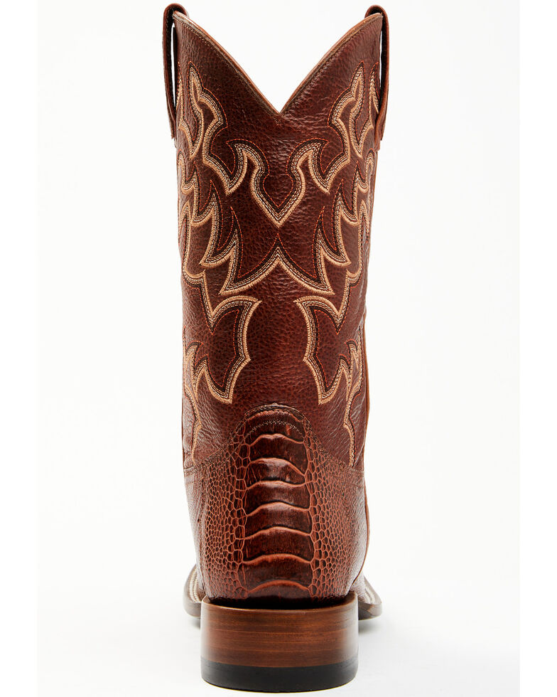 Cody James Men's Brandy Ostrich Leg Exotic Western Boots - Broad Square Toe , Red, hi-res