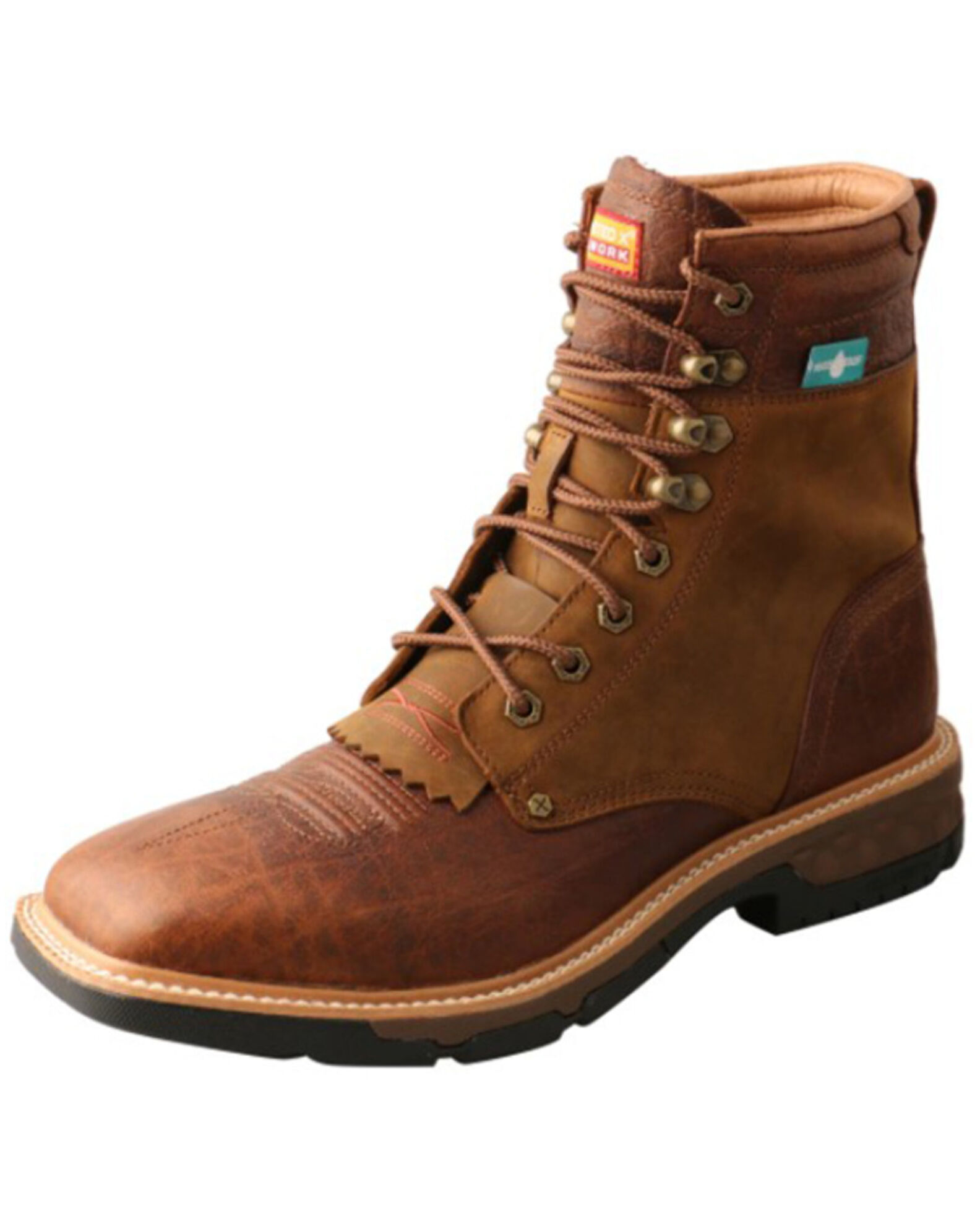 Twisted X Men s Cellstretch 8 Lacer Waterproof Leather Work Boots Broad Square Toe Sheplers