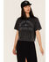 Image #1 - Cleo + Wolf Women's Death Valley Superbloom Short Sleeve Graphic Tee, Black, hi-res