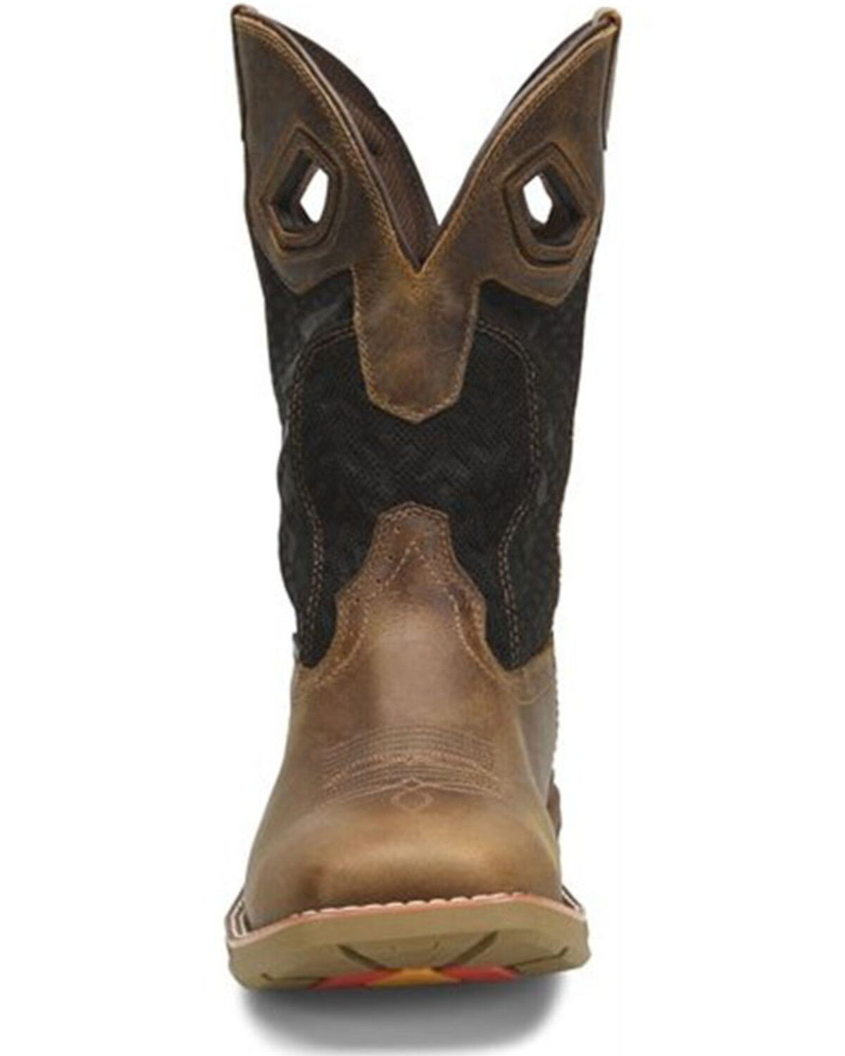 Image #3 - Double H Men's Zenon Waterproof Western Work Boots - Composite Toe, Black/brown, hi-res