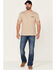 Wrangler Men's Heathered Yellowstone Dutton Ranch Logo Graphic T-Shirt , Tan, hi-res
