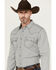 Image #2 - Cody James Men's Seeker Plaid Print Long Sleeve Snap Western Shirt , Light Blue, hi-res