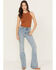 Image #1 - Shyanne Women's Luna High Rise Flare Stretch Denim Jeans, Medium Wash, hi-res