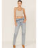 Image #1 - Daze Women's Medium Wash High Rise Straight Jeans, Blue, hi-res