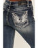 Image #2 - Grace In LA Women's Medium Wash Wing Embroidered Mid Rise Bootcut Stretch Denim Jeans, Medium Wash, hi-res
