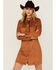Image #2 - Wrangler Retro Women's Suede Long Sleeve Mini Dress, Brown, hi-res