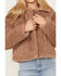 Image #3 - Cleo + Wolf Women's Reversible Sherpa Trimmed Moto Jacket, Taupe, hi-res