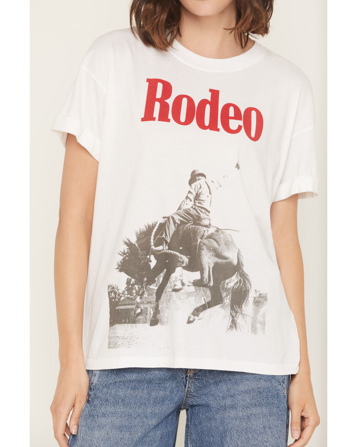 Image #3 - Girl Dangerous Women's Rodeo Horse Short Sleeve Graphic Tee, White, hi-res