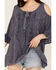 Image #3 - Gunit Women's Floral Embroidered Cold Shoulder Long Sleeve Shirt, Grey, hi-res