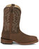 Image #2 - Justin Men's Frontier Western Boots - Broad Square Toe, Brown, hi-res