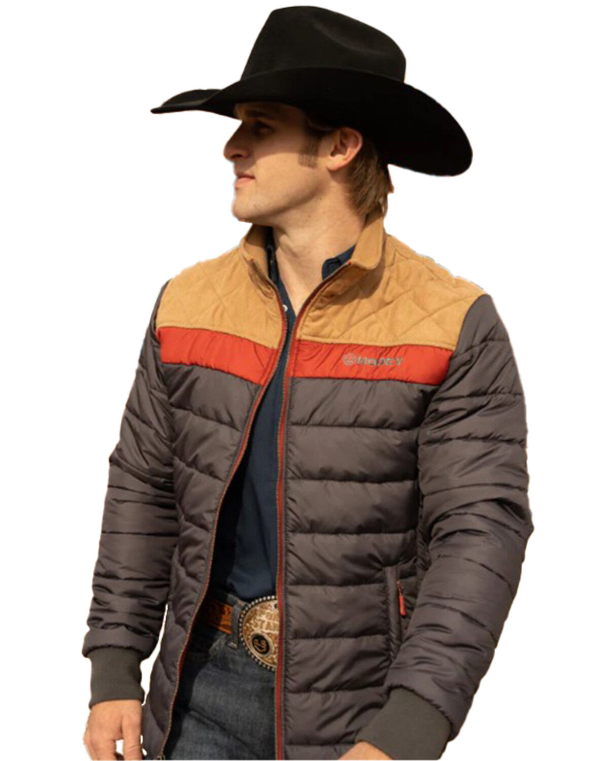 Image #2 - Hooey Men's Puffer Jacket, Black, hi-res
