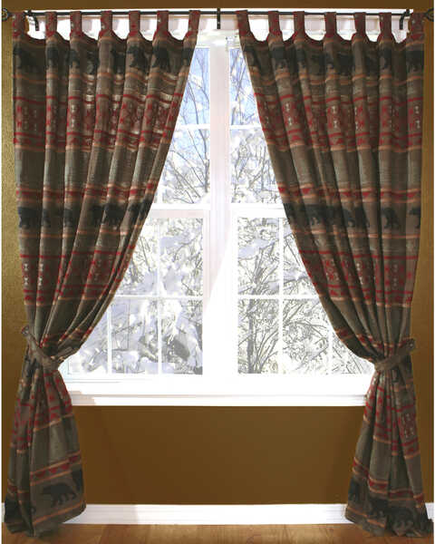 Carstens Bear Country Curtains, Red, hi-res
