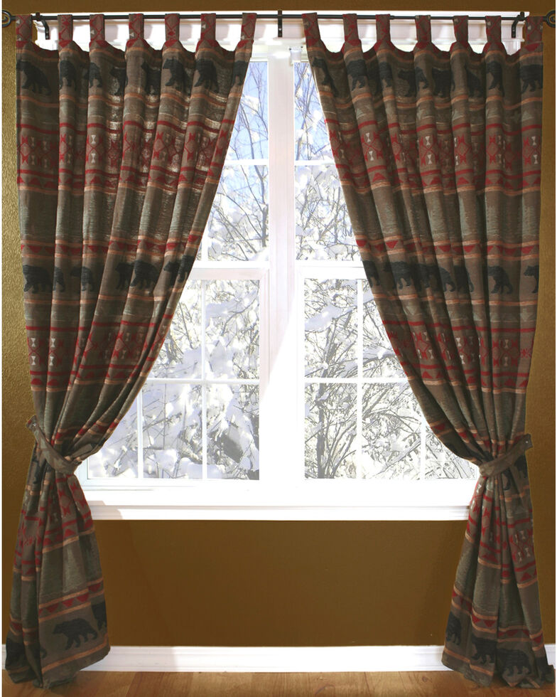 Carstens Bear Country Curtains, Red, hi-res