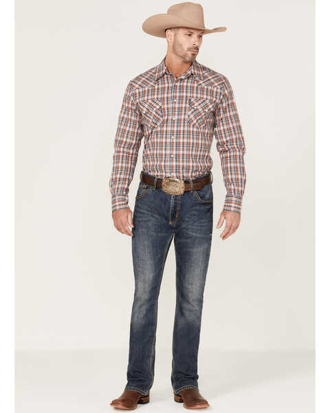 Image #2 - Cinch Men's Modern Fit Small Plaid Print Long Sleeve Snap Western Shirt , Multi, hi-res