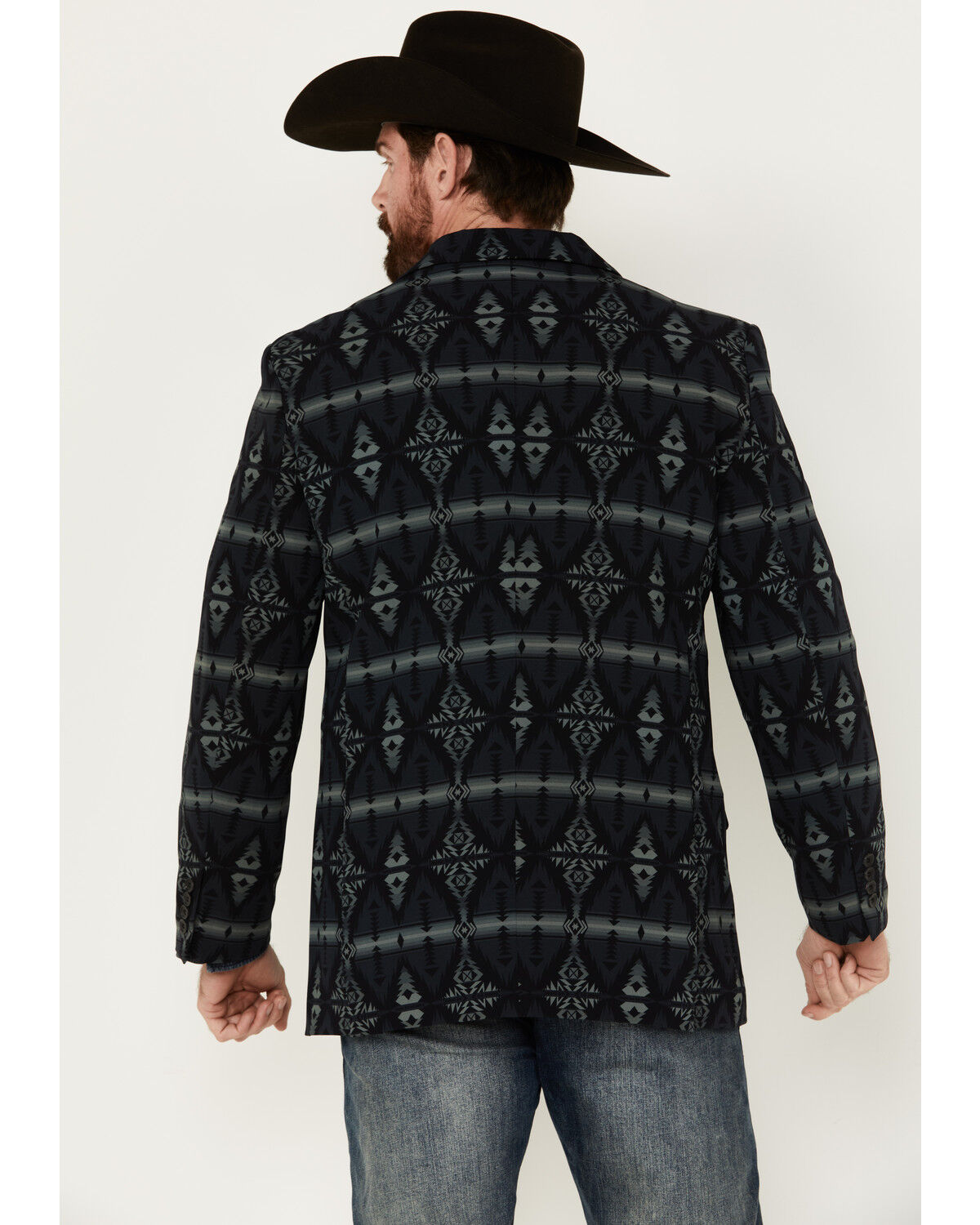 Image #4 - Rock & Roll Denim Men's Southwestern Print Modern Fit Sportcoat, Black, hi-res