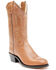 Image #2 - Old West Little Girls' Corona Calfskin Western Boots - Round Toe, Tan, hi-res