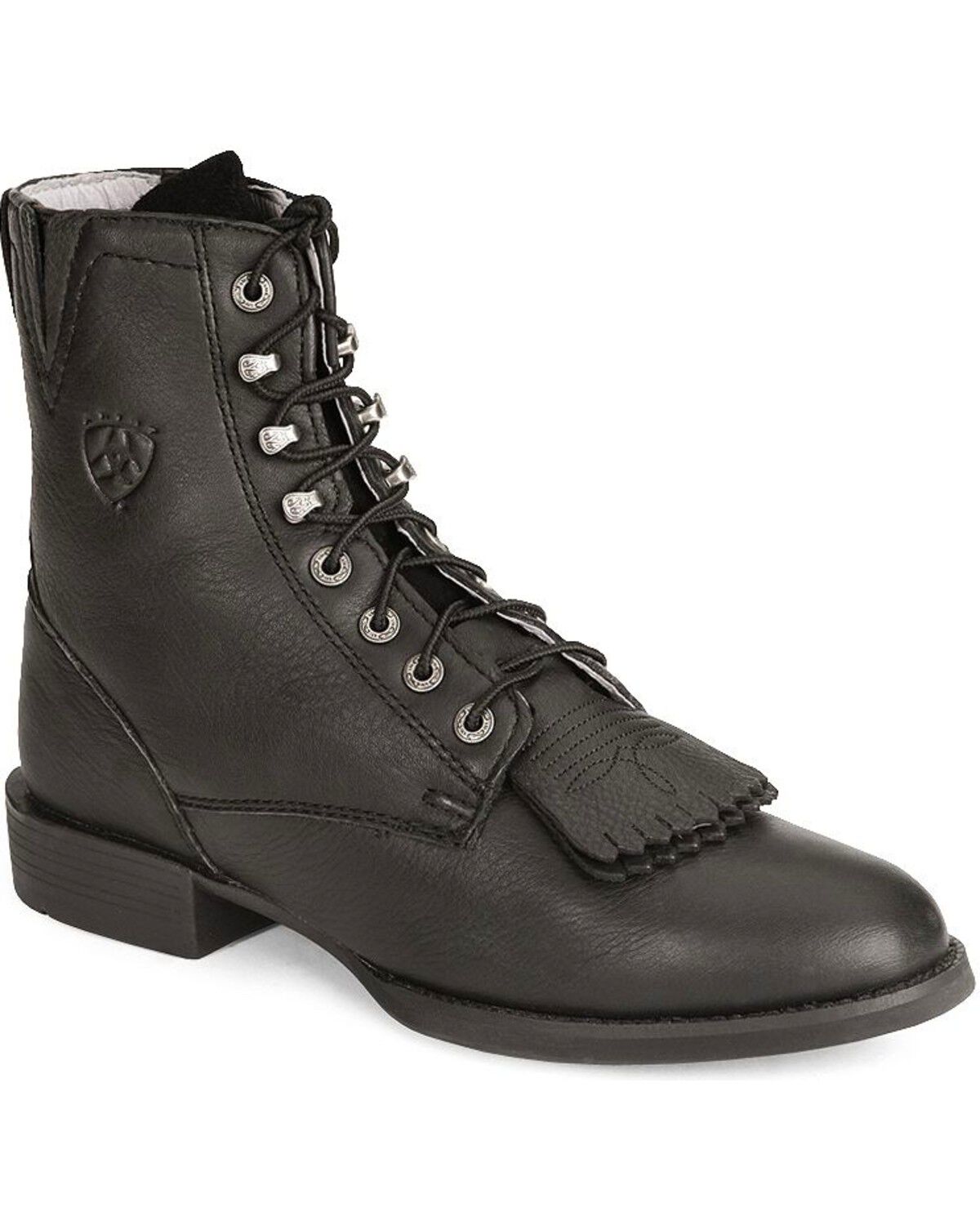 Image #1 - Ariat Women's 6" Lace-Up Heritage II Lacer Boots - Soft Toe, Black, hi-res