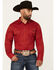 Image #1 - RANK 45® Men's Ruffalo Solid Long Sleeve Pearl Snap Performance Western Shirt, Red, hi-res