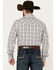 Wrangler Men's Plaid Print Long Sleeve Snap Western Shirt, Grey, hi-res