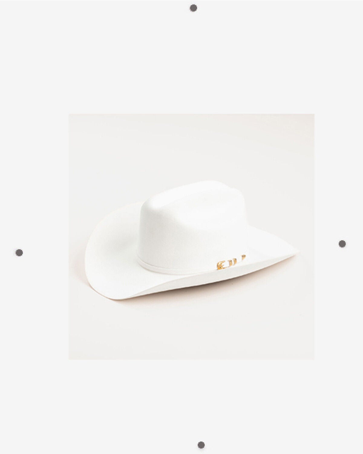 Image #1 - Larry Mahan Real 6X Felt Cowboy Hat, White, hi-res