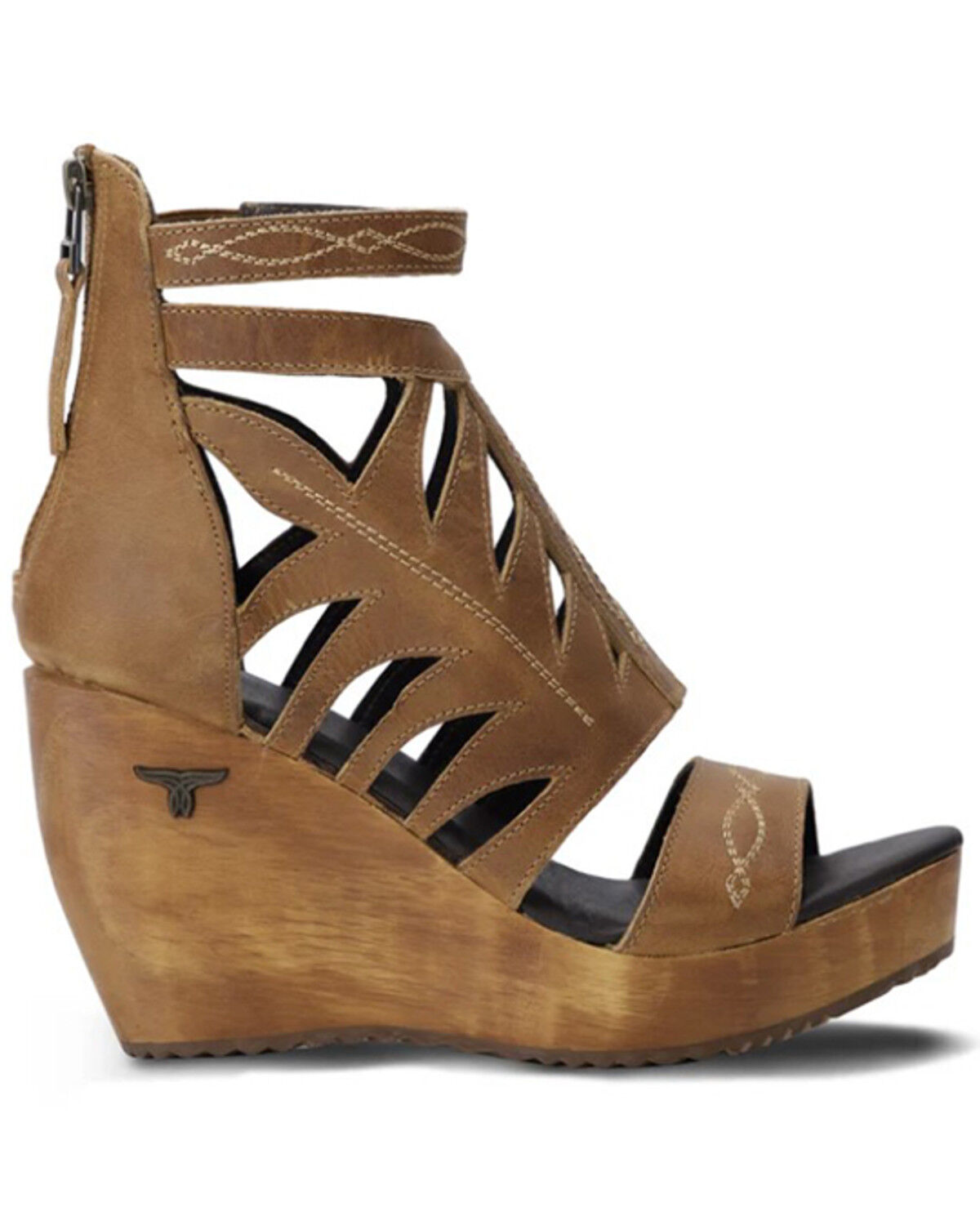 Image #2 - Lane Women's Becca Wedge Sandals, Brown, hi-res