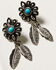 Image #1 - Shyanne Women's Desert Charm Flower & Feather Earrings, Silver, hi-res
