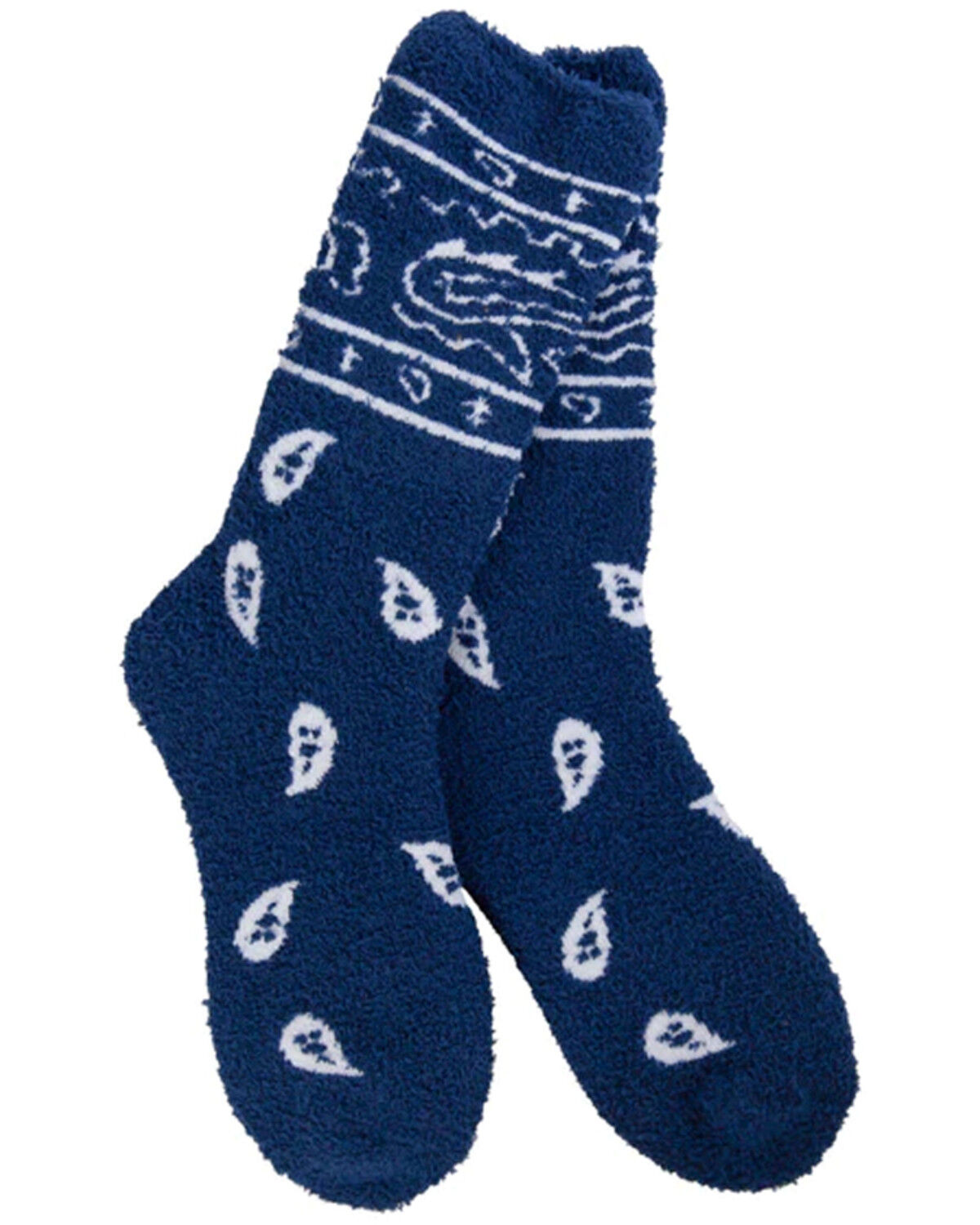 Image #1 - World's Softest Women's Cozy Bandana Socks, Navy, hi-res
