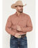 Image #1 - Ariat Men's Warren Geo Print Fitted Long Sleeve Button-Down Western Shirt, Rust Copper, hi-res