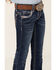 Image #4 - Shyanne Little Girls' Dark Wash Horseshoe Pocket Bootcut Stretch Denim Jeans, Medium Wash, hi-res