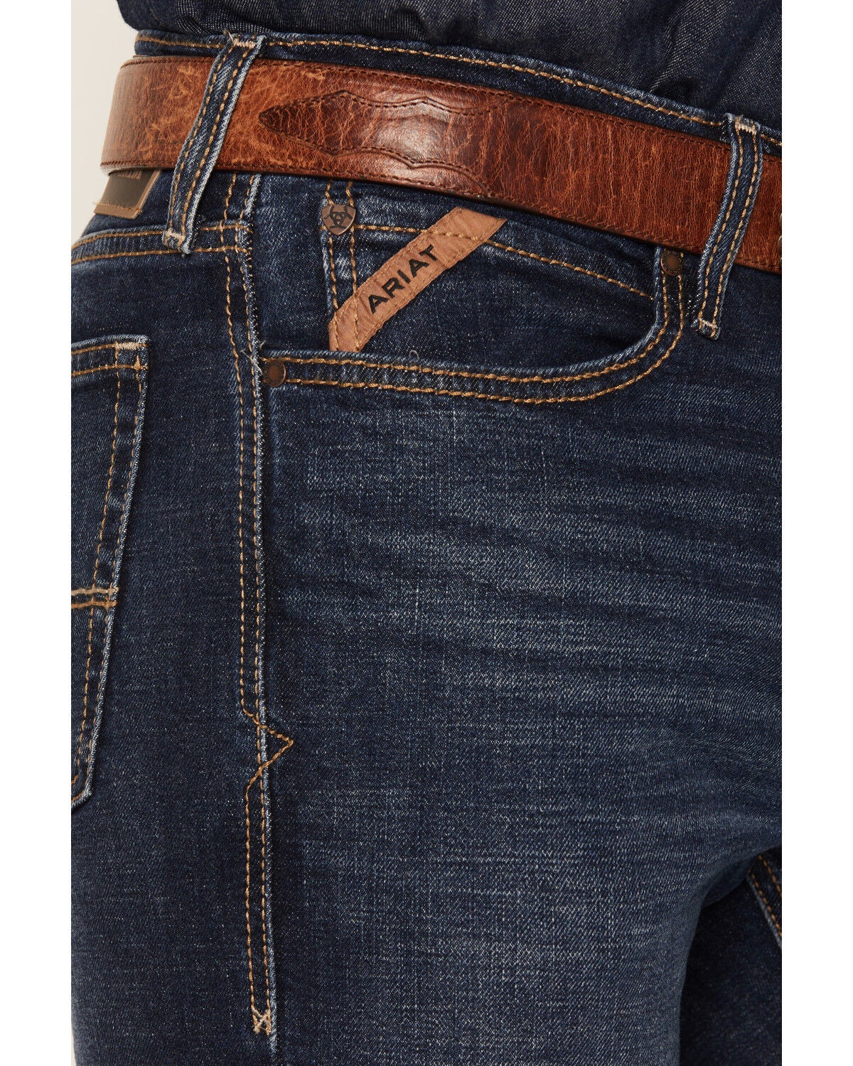 Image #2 - Ariat Men's Kyle Dark Wash Slim Taper Stretch Denim Jeans, Dark Wash, hi-res