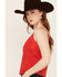 Image #2 - Idyllwind Women's Redmond Lace Fringe Cami , Dark Orange, hi-res