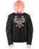 Image #4 - Milwaukee Leather Women's 3/4 Jacket With Reflective Tribal Detail - 3X, Pink/black, hi-res