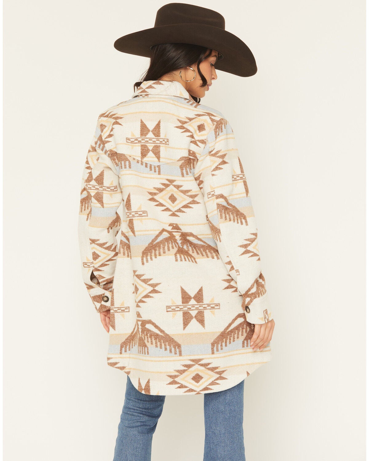 Image #5 - Idyllwind Women's Mcain Southwestern Print Button-Down Long Shacket, Cream, hi-res
