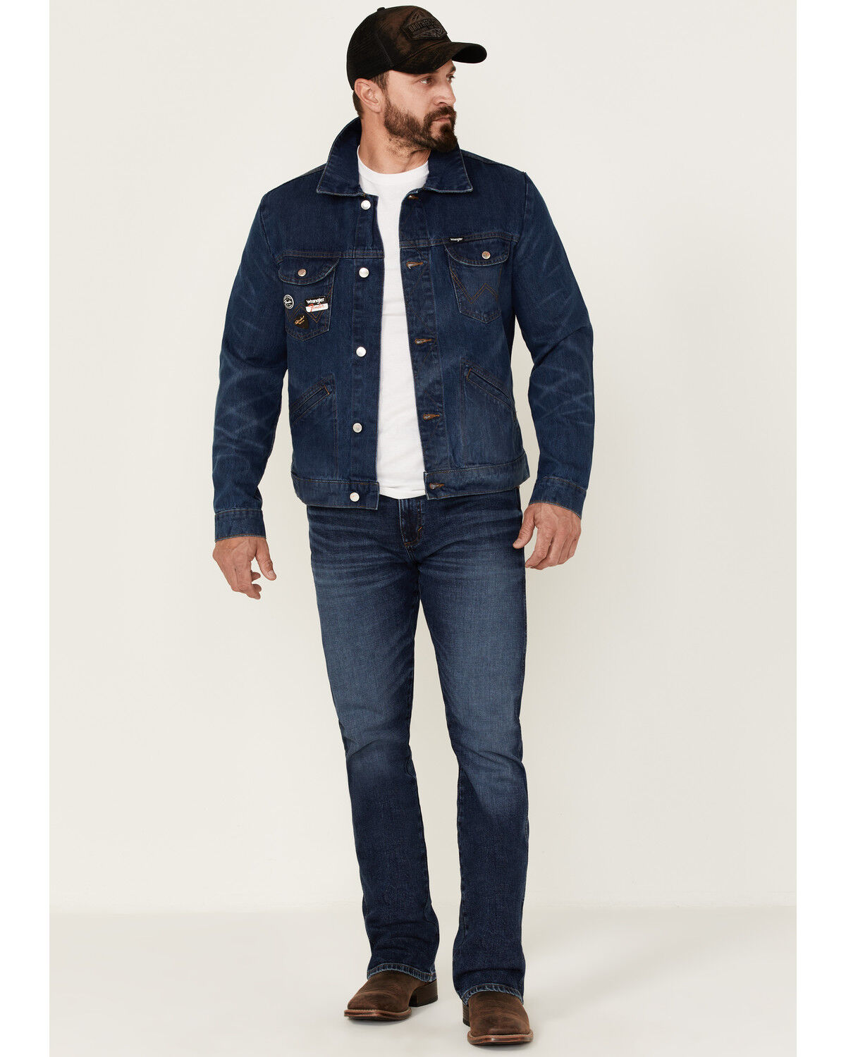 Wrangler X Fender Men's Cowboy Rockstar Patch Denim Jacket