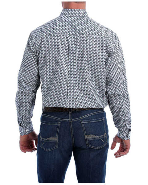 Cinch Men's Multi Square Geo Print Long Sleeve Button-Down Western Shirt , Multi, hi-res